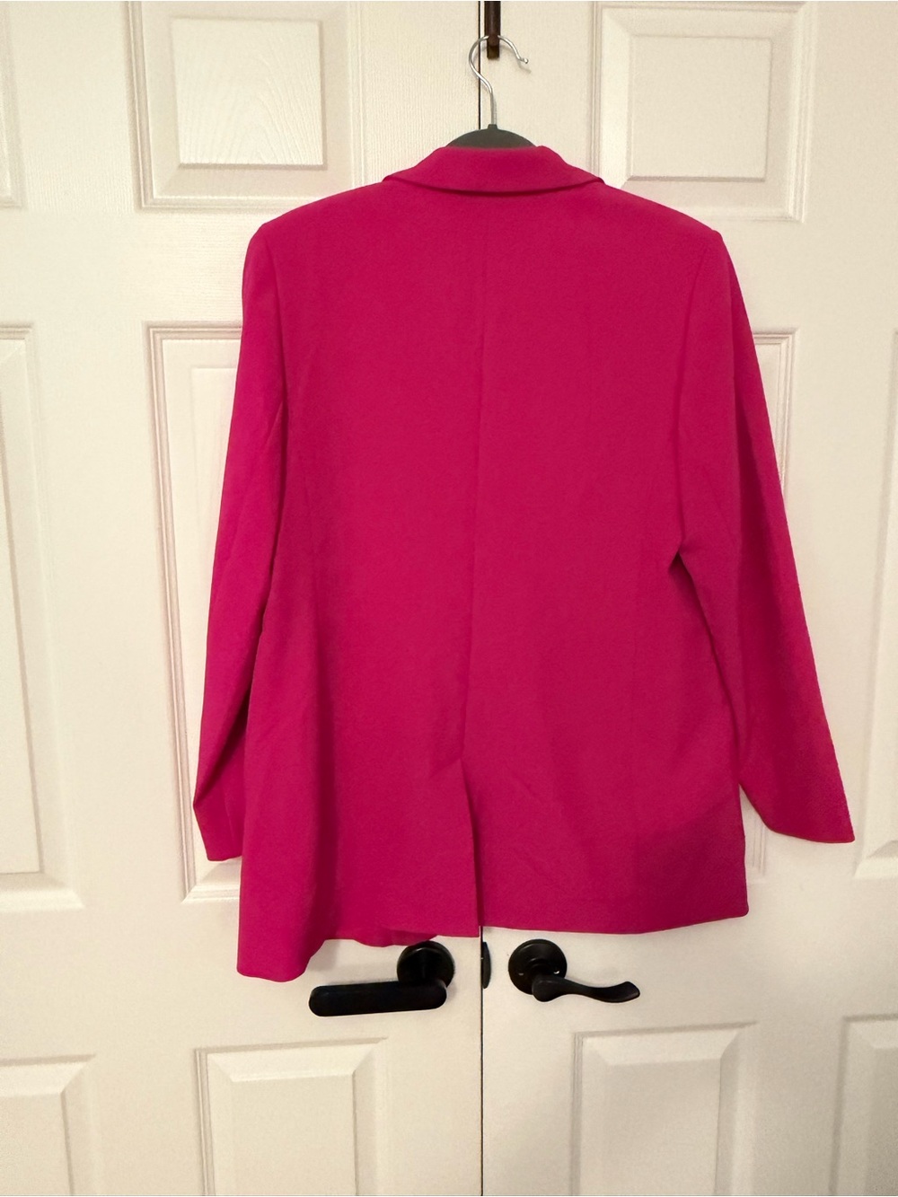 NWT Express Editor Fuchsia Pink Blazer & Wide Leg Trouser Suit Set L / 14R - Picture 3 of 8